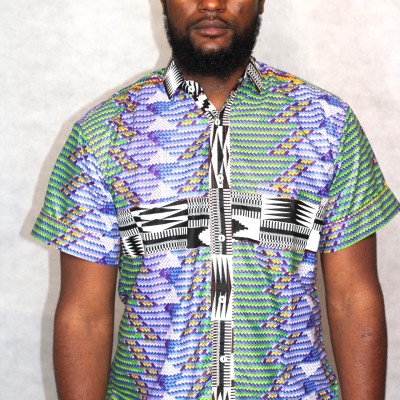 Chemise chemisette wax homme africain boubou