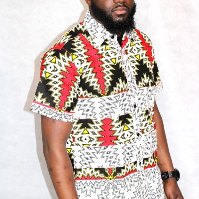 Chemise chemisette wax homme africain boubou